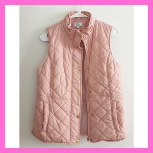 Kim Rogers Women's Quilted Puffer Vest Jacket Maeve Pink Fall Preppy - S